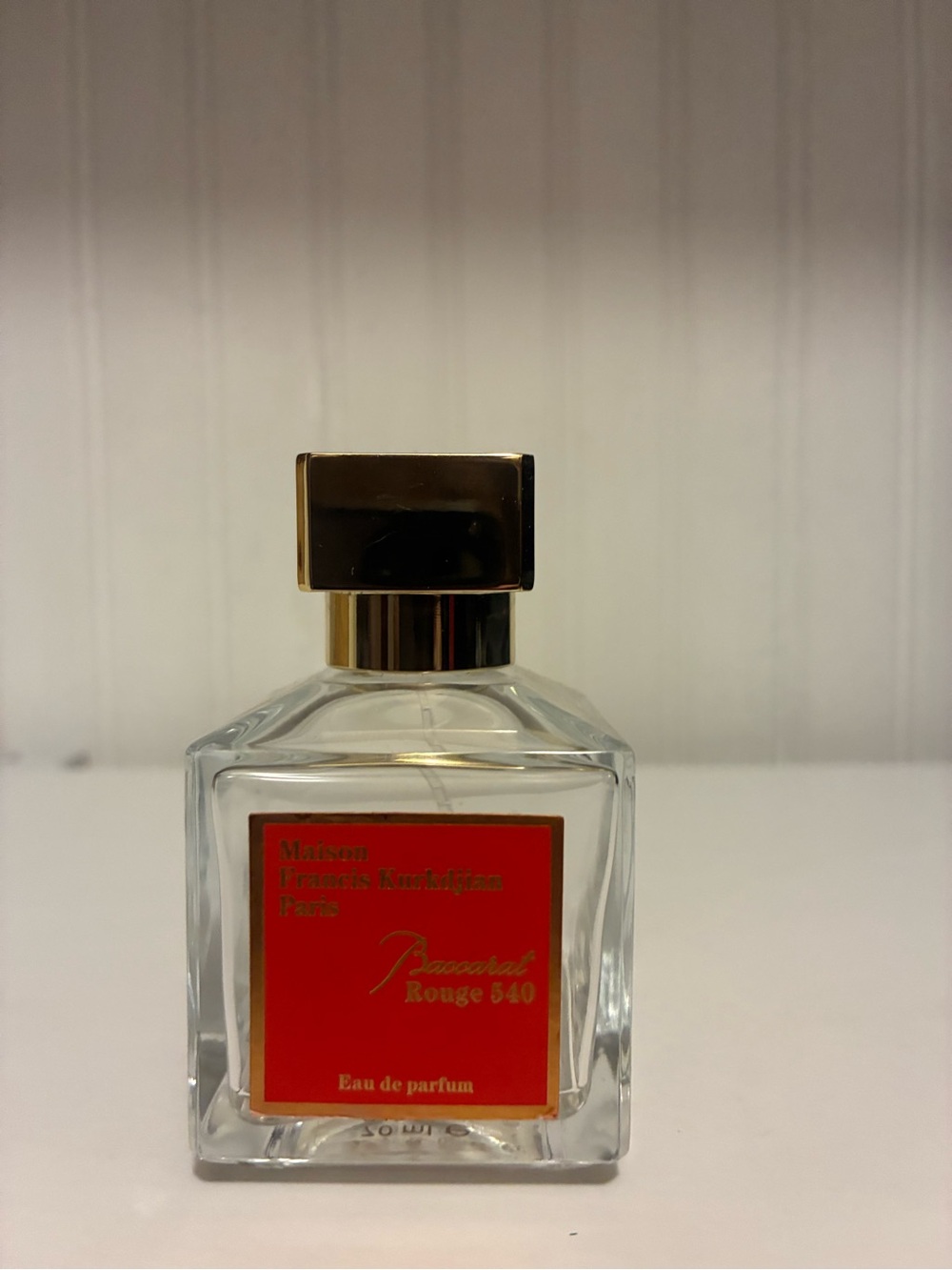 Baccarat Red Label Glass Perfume Bottle with Gold Cap